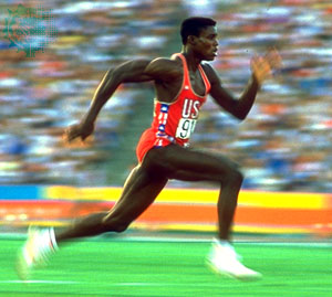 Olympic sprinter, Carl Lewis. So lean you can see every muscle on his body.