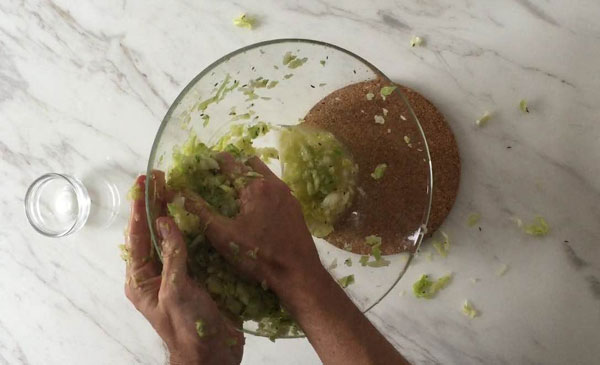 How To Make Homemade Sauerkraut step 3 massage